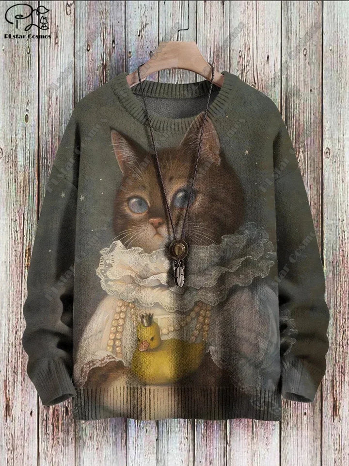 Nova | Cat Pattern Street Style Pullover