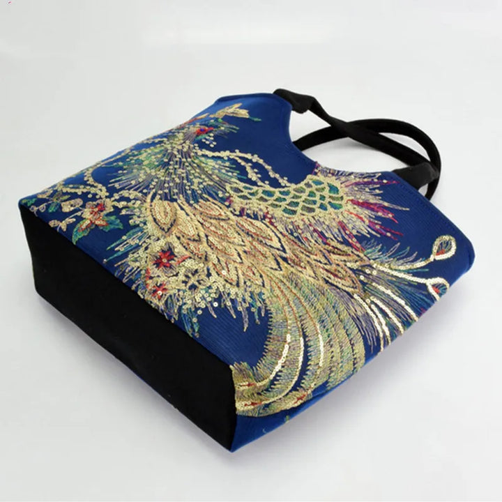 Aurora | Navy Blue Sequins Ethnic Tote