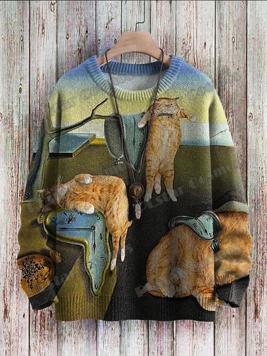 Soleil | Black Cat Sunflower Art Pullover