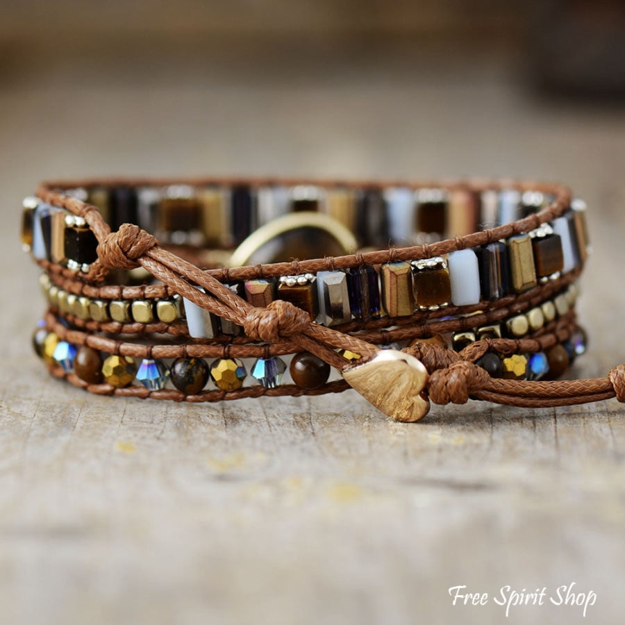 Beth | Tiger Eye & Crystal Beaded