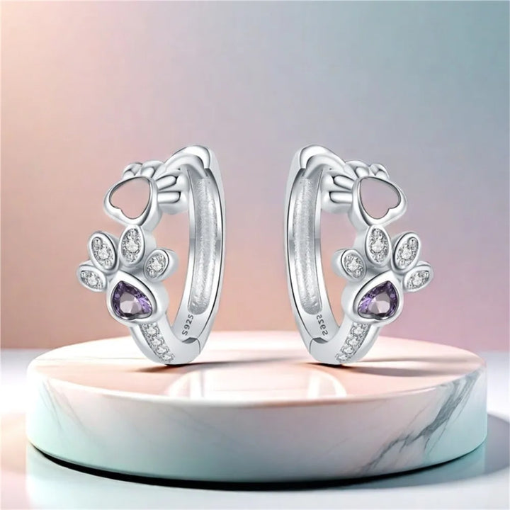 Emery | Heart Paw Huggie Earrings