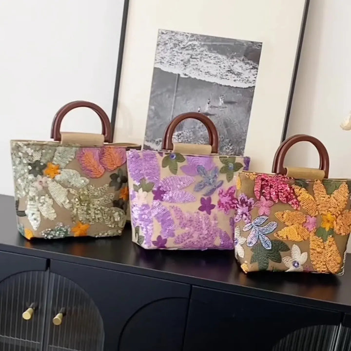 Margaret | Yellow Flower Embroidery Bag