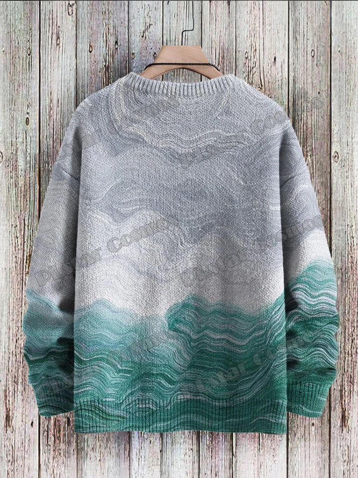 Nebula | Rainbow Swirl Art Knit Pullover