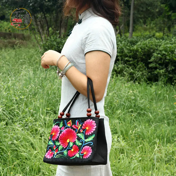Katherine | Floral Meadow Embroidered Bag