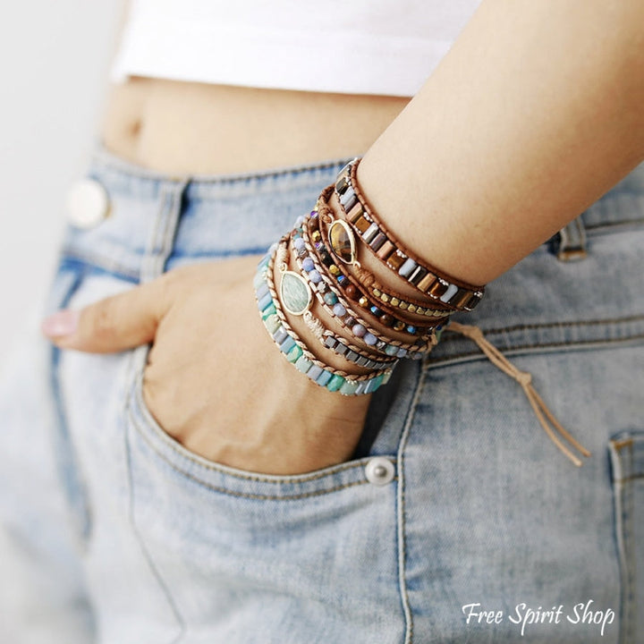Naomi | Amazonite Drop & Crystal Bead