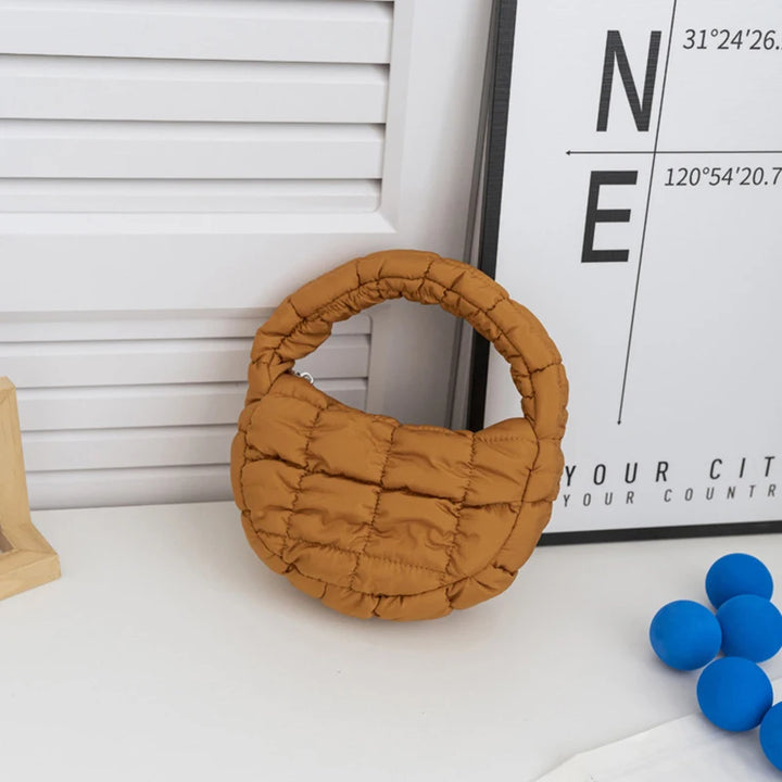Lavinia | Brown Mini Puffer Tote