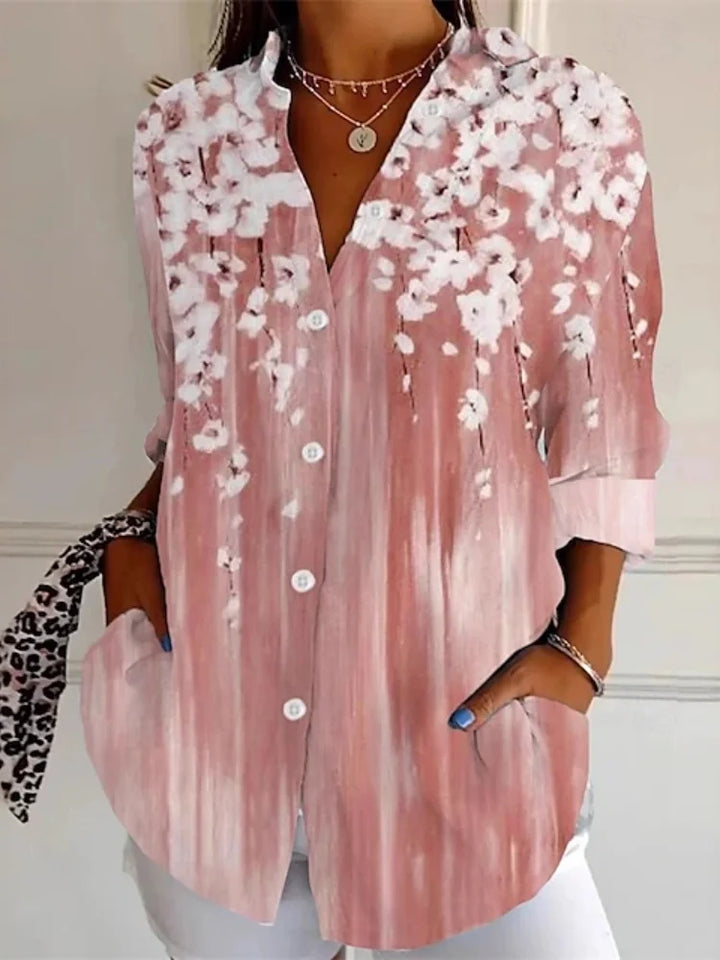 Lena | Floral Print Long Sleeve Shirt