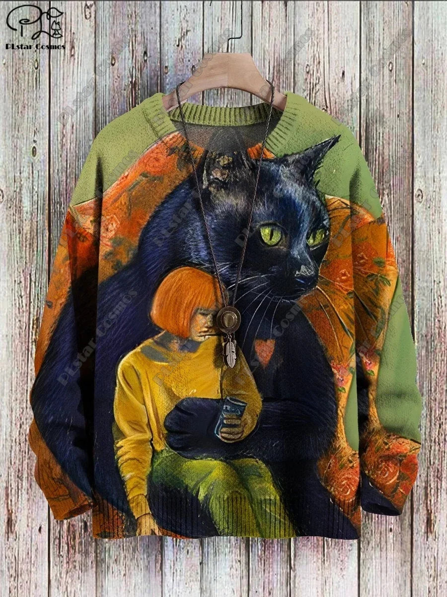 Nova | Cat Pattern Street Style Pullover