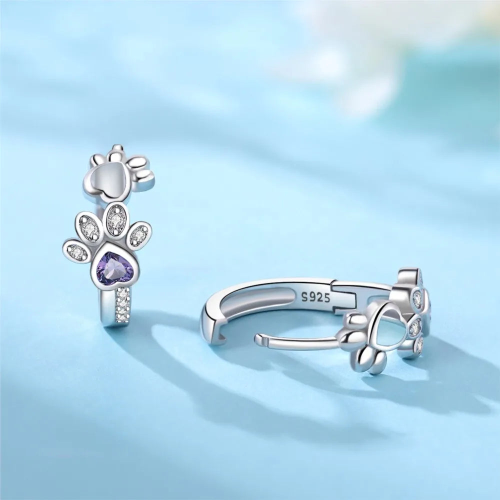 Emery | Heart Paw Huggie Earrings