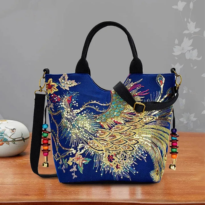 Diana | Blue Sequins Ethnic Tote
