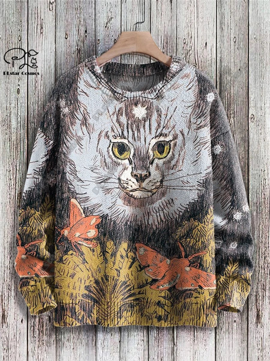 Luna | Cute Cat 3D Print Pullover