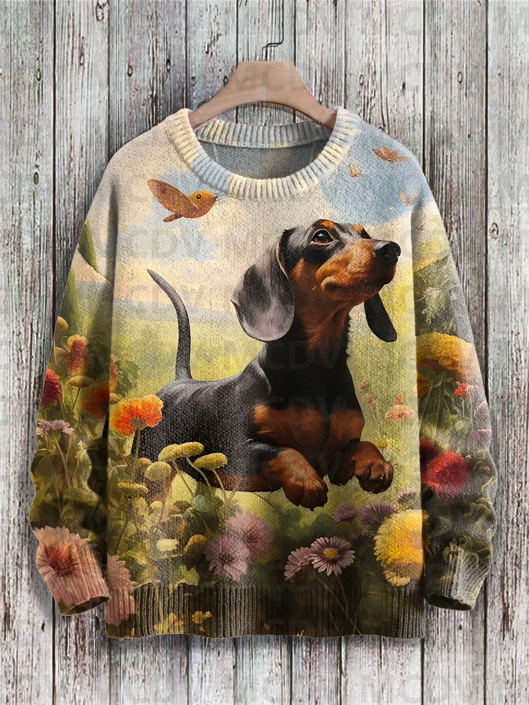 Bruno | Abstract Dog Art Knit Pullover