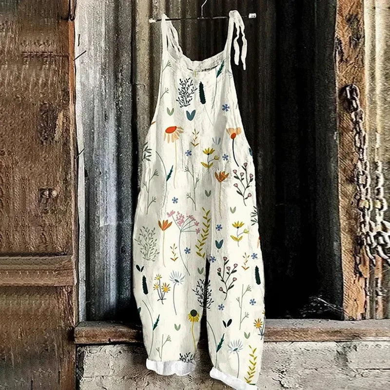 Jhenna | 3D Art Pattern Casual Loose Jumpsuit