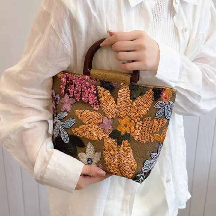 Margaret | Yellow Flower Embroidery Bag