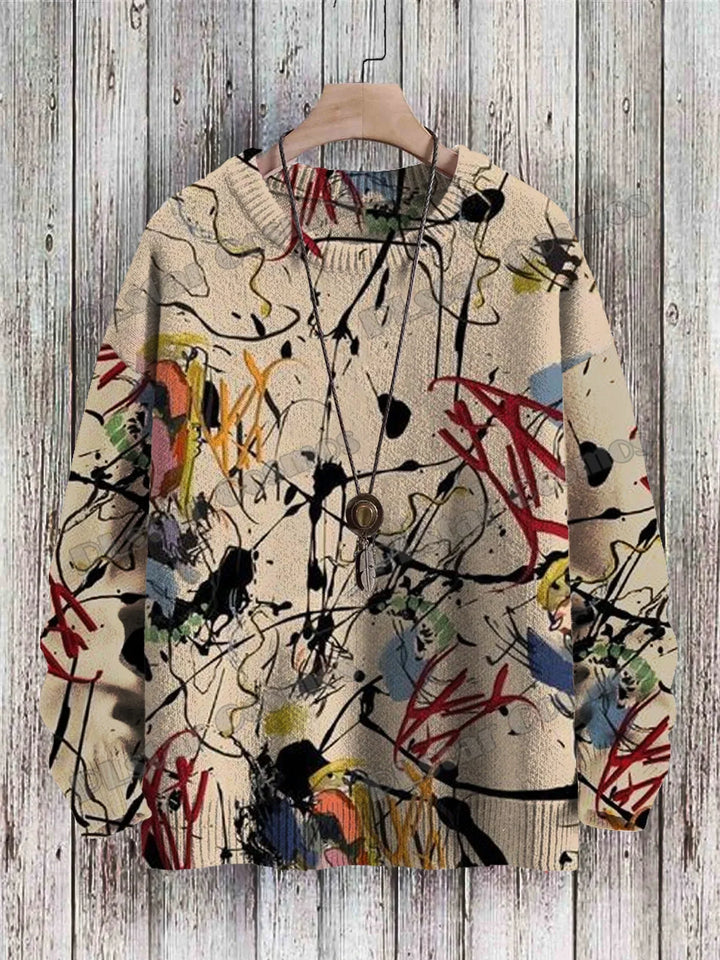 Nebula | Rainbow Swirl Art Knit Pullover