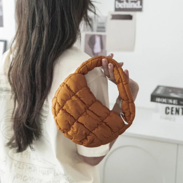 Lavinia | Brown Mini Puffer Tote