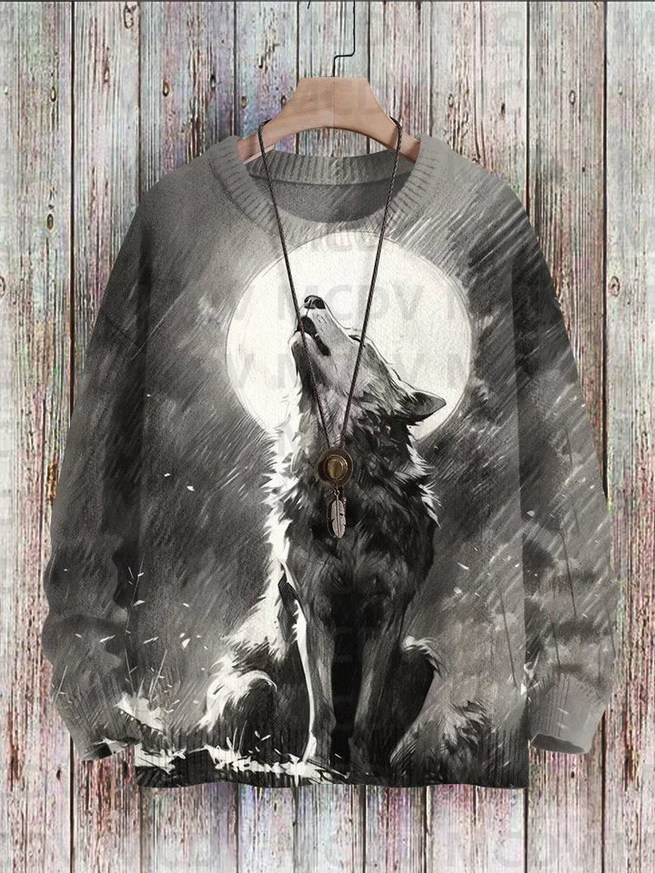 Bruno | Abstract Dog Art Knit Pullover