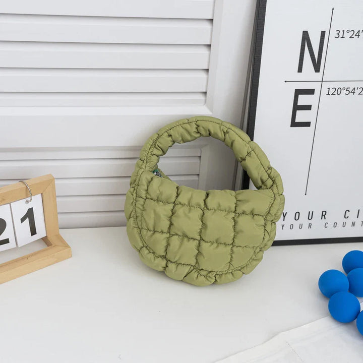Harriet | Olive Green Mini Puffer Tote