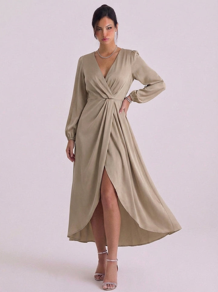 Reamonn | Chiffon Tropical Print Wrap Midi Dress