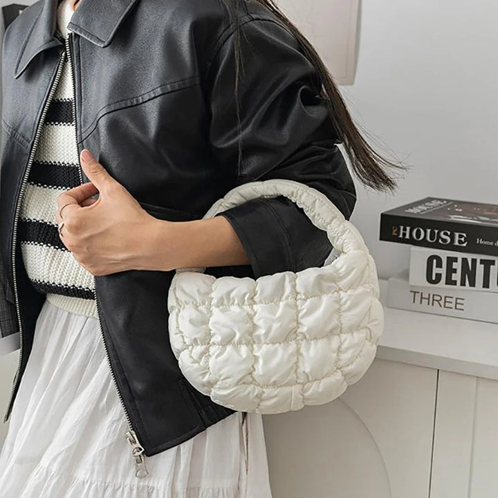 Beatrice | White Mini Puffer Tote