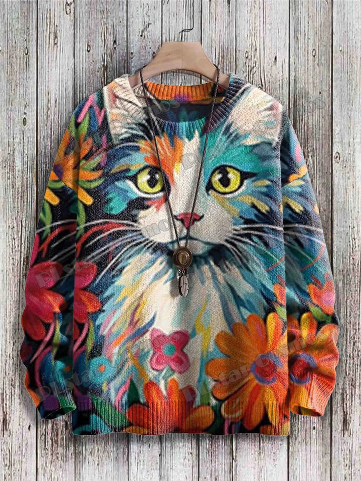 Mystic | Retro Black Cat Eyes Pullover