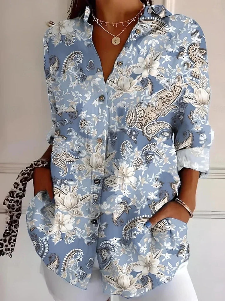 Lena | Floral Print Long Sleeve Shirt