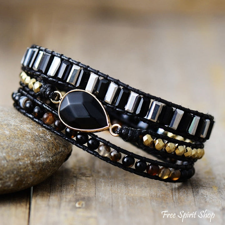 Alma | Black Onyx Teardrop Wrap