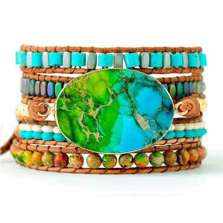 Gina | Blue & Green Jasper Rainbow
