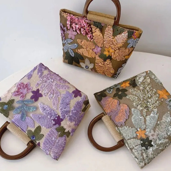 Margaret | Yellow Flower Embroidery Bag