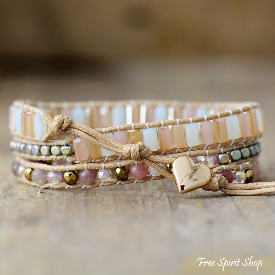 Aurora | Rose Quartz & Rainbow Hematite
