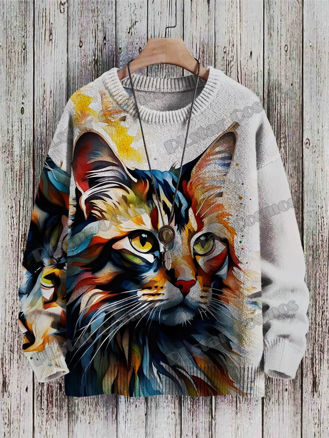 Sunset | Retro Cat Sunset Print Pullover