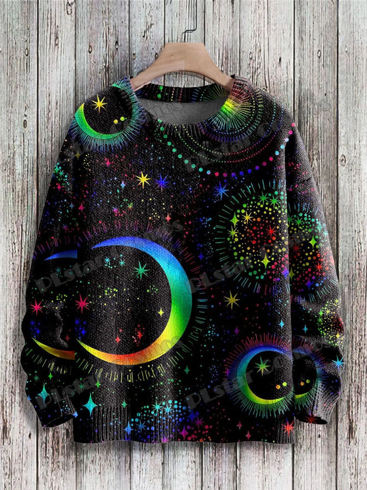 Nebula | Rainbow Swirl Art Knit Pullover