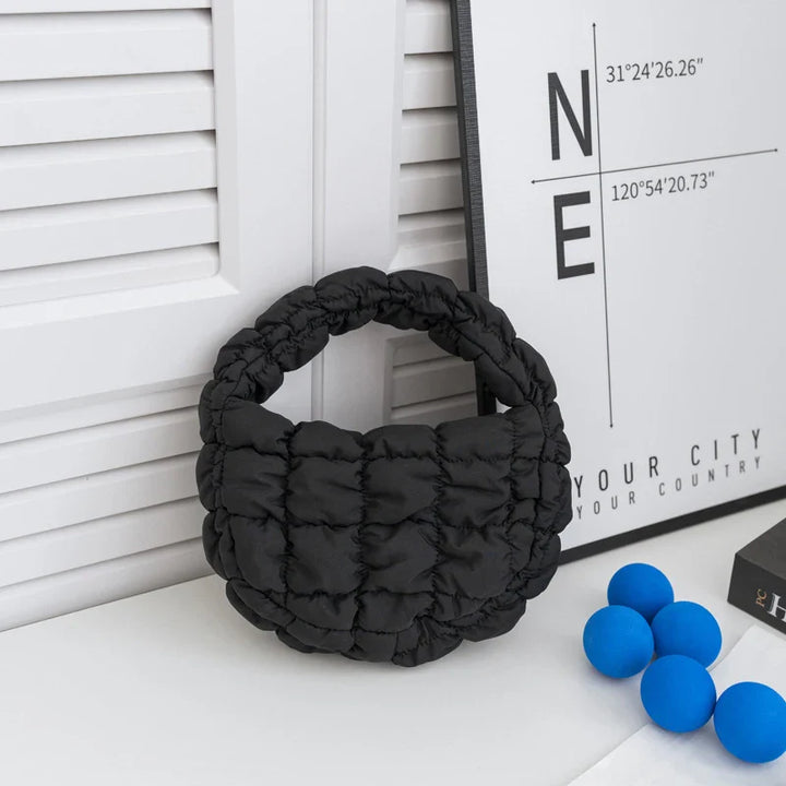 Eleanor | Black Mini Puffer Tote