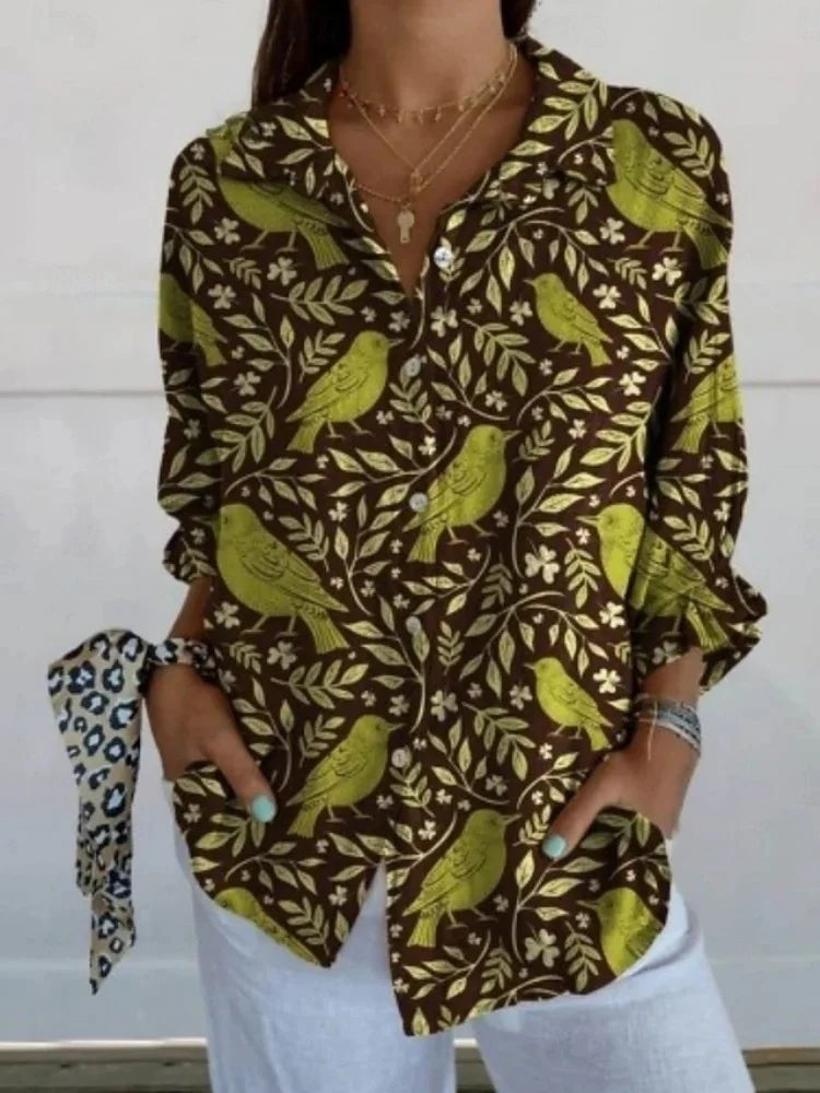 Lena | Floral Print Long Sleeve Shirt