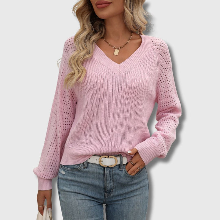 Jade | Elegant V-Neck Sweater