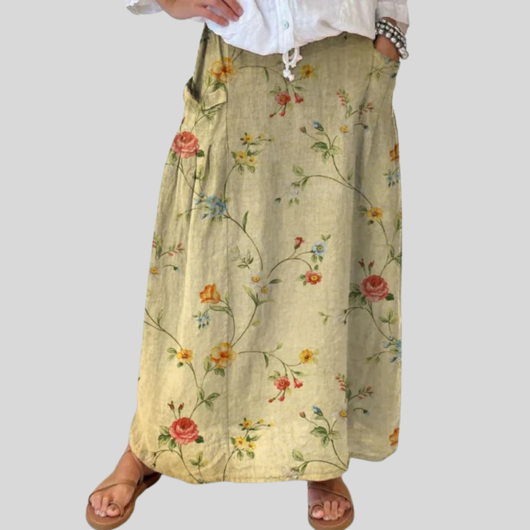 Mella | Elegant Retro Floral Skirt
