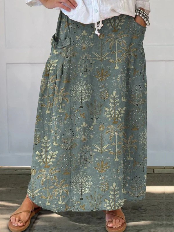 Carly | Woodland Botanical Print Skirt