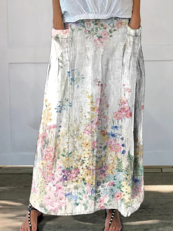 Roxane | Botanical Floral Waistband Skirt