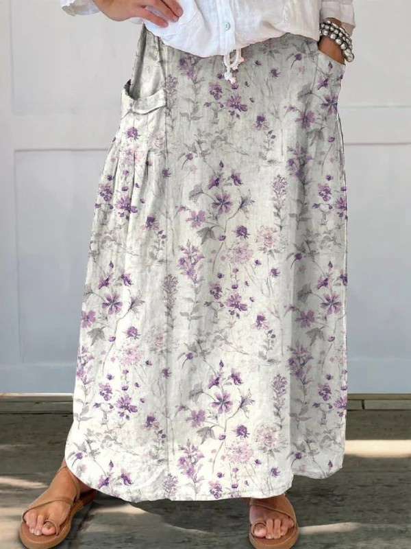 Eloisa | White Vintage Floral Skirt