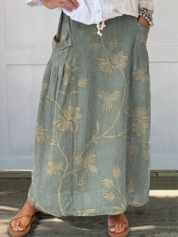 Mella | Elegant Retro Floral Skirt
