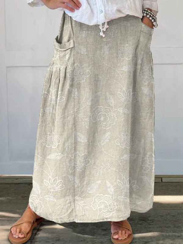 Dally | Grey Vintage Floral Skirt