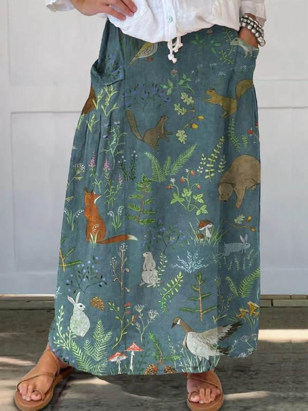Rosil | Animals & Floral Pocket Skirt
