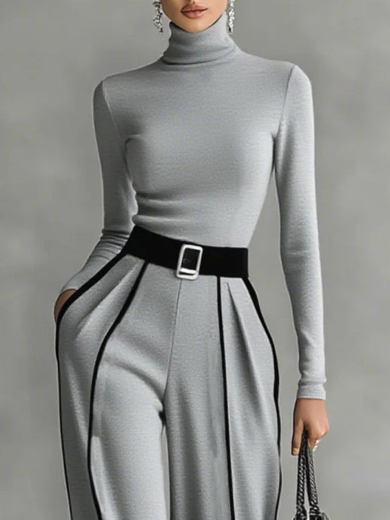 Solana | Long Sleeve Turtleneck Wide-Leg Set