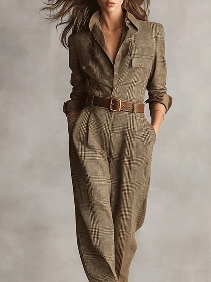 Anna | Elegant Checkered Jumpsuit