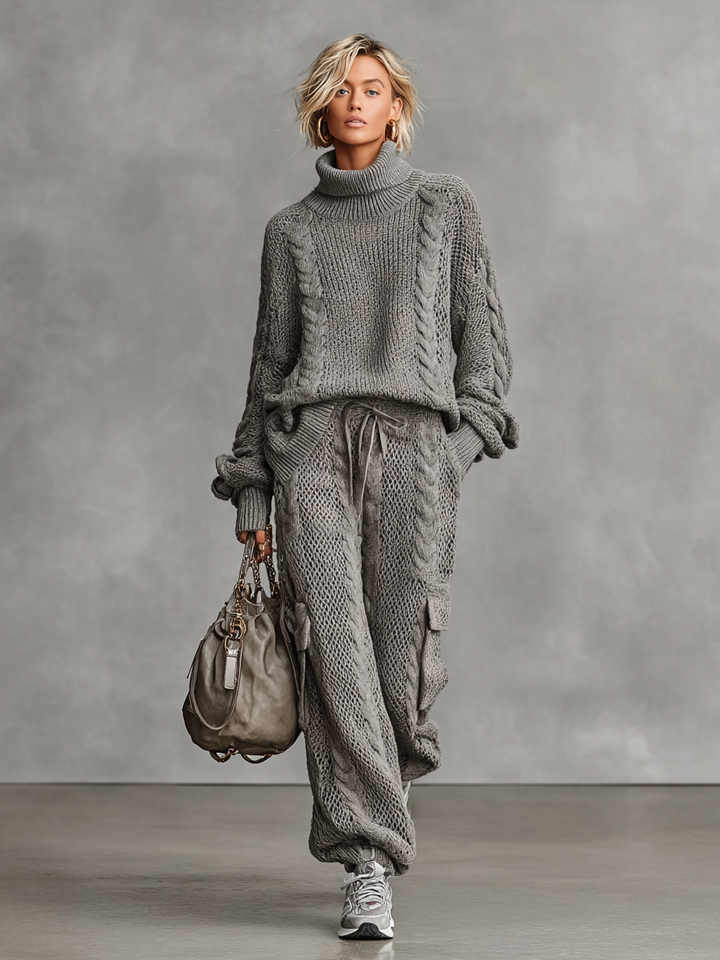 Leah | Casual Cable Knit Turtleneck