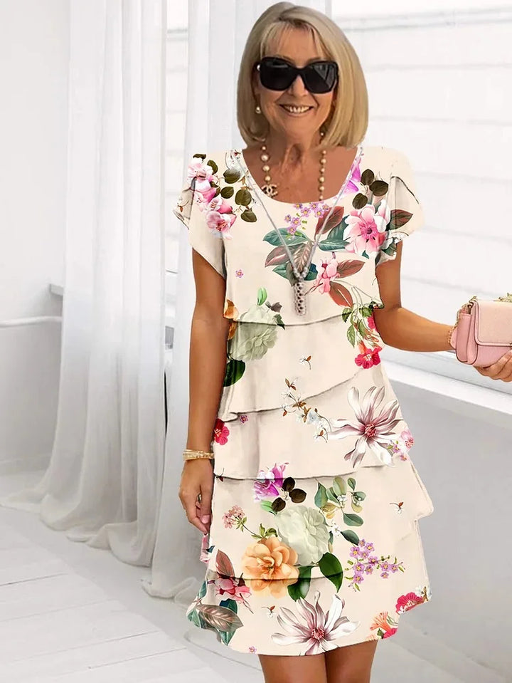 Antonia | Ruffled Floral Pleated Dress