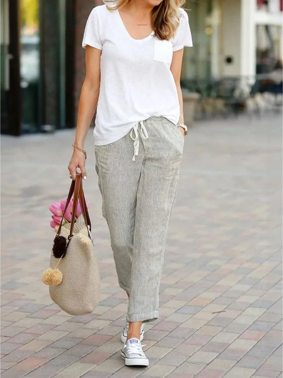 Harper | Casual Drawstring Straight-Leg Casual Pants