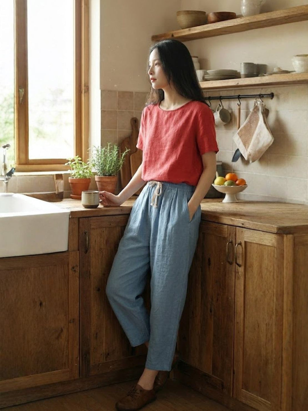 Harper | Casual Drawstring Straight-Leg Casual Pants
