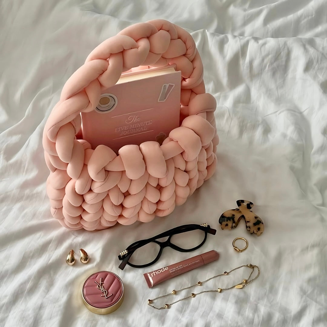 Beatrice | Purple Mini Chunky Knit Bag