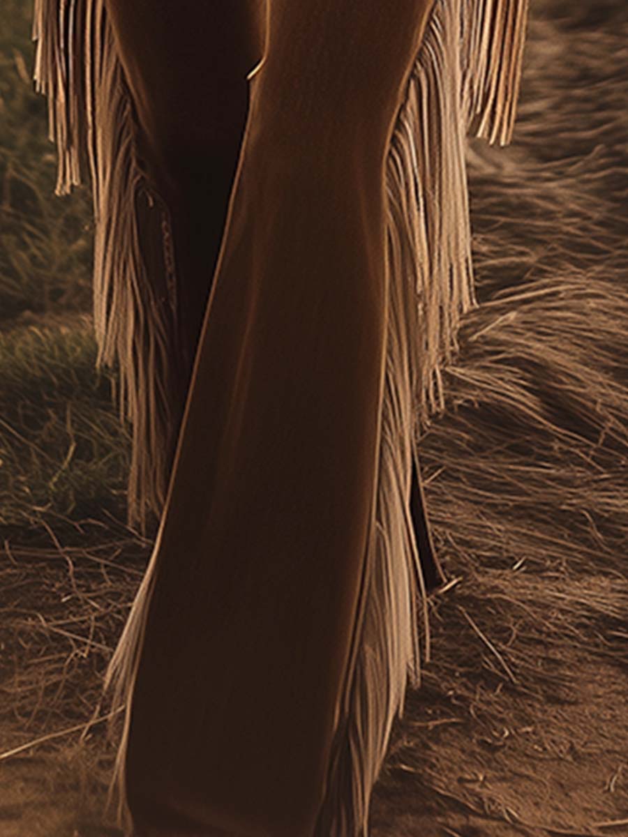 Cordelia | Fringe Flare Western Jeans